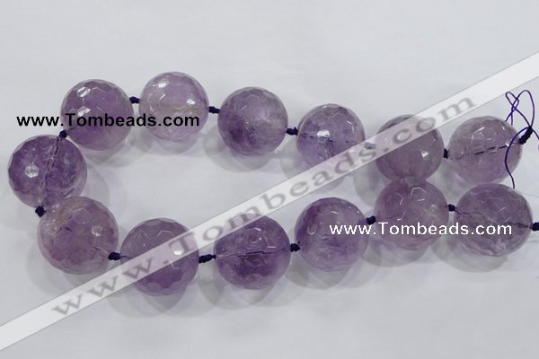 CLS01 15.5 inches 30mm faceted round large amethyst gemstone beads