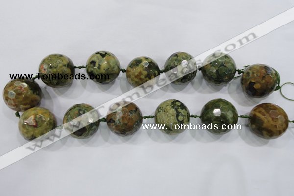 CLS05 15.5 inches 30mm faceted round large peacock gemstone beads