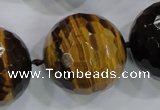 CLS06 15.5 inches 30mm faceted round large yellow tiger eye beads