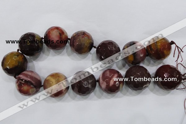 CLS07 15.5 inches 30mm faceted round large mookaite gemstone beads