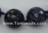 CLS100 15.5 inches 25mm faceted round large sodalite gemstone beads