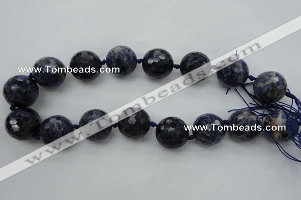 CLS100 15.5 inches 25mm faceted round large sodalite gemstone beads