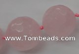 CLS103 15.5 inches 25mm faceted round large rose quartz beads