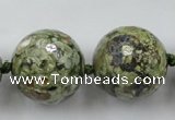 CLS106 15.5 inches 25mm faceted round peacock gemstone beads