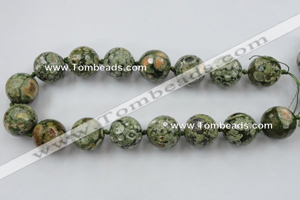 CLS106 15.5 inches 25mm faceted round peacock gemstone beads