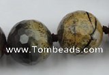 CLS108 15.5 inches 25mm faceted round artistic jasper beads