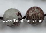 CLS109 15.5 inches 25mm faceted round red artistic jasper beads