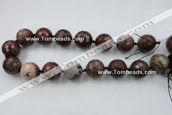 CLS109 15.5 inches 25mm faceted round red artistic jasper beads