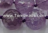 CLS110 15.5 inches 25mm faceted round large amethyst gemstone beads