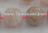 CLS111 15.5 inches 25mm faceted round large pink quartz beads