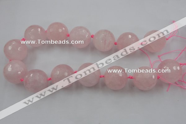 CLS15 15.5 inches 30mm faceted round large rose quartz beads