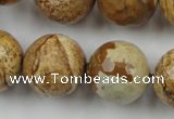 CLS151 15.5 inches 20mm faceted round picture jasper beads