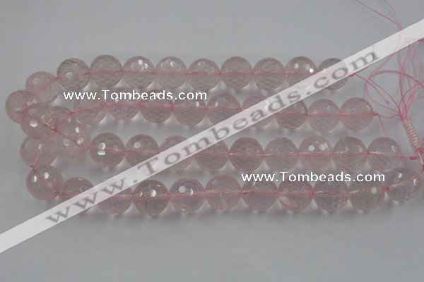 CLS155 15.5 inches 18mm faceted round rose quartz beads