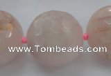 CLS16 15.5 inches 30mm faceted round large pink quartz beads