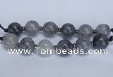 CLS251 7.5 inches 30mm round large cloudy quartz beads wholesale