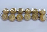 CLS253 7.5 inches 30mm round large picture jasper beads