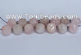 CLS300 7.5 inches 25mm faceted round large pink quartz beads