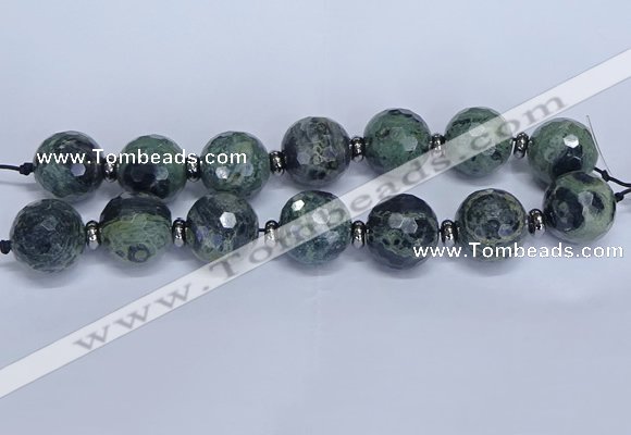 CLS303 7.5 inches 25mm faceted round large kambaba jasper beads