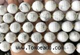 CLS413 15 inches 16mm faceted round white howlite turquoise beads