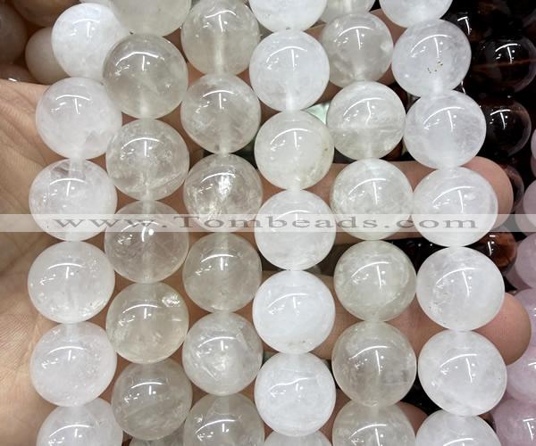 CLS600 15 inches 16mm round Angolan white quartz beads