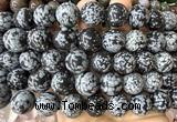 CLS637 15 inches 16mm round snowflake obsidian beads wholesale