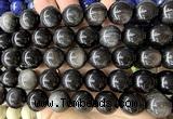 CLS638 15 inches 16mm round silver obsidian beads wholesale