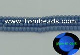 CLU100 15.5 inches 4mm round blue luminous stone beads