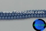 CLU102 15.5 inches 8mm round blue luminous stone beads