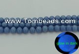 CLU103 15.5 inches 10mm round blue luminous stone beads