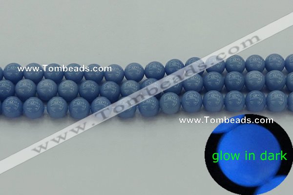 CLU103 15.5 inches 10mm round blue luminous stone beads