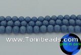 CLU104 15.5 inches 12mm round blue luminous stone beads