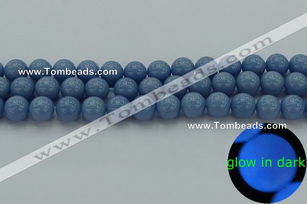 CLU104 15.5 inches 12mm round blue luminous stone beads