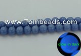 CLU105 15.5 inches 14mm round blue luminous stone beads