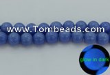 CLU117 15.5 inches 18mm round blue luminous stone beads