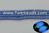 CLU120 15.5 inches 4*6mm rondelle blue luminous stone beads