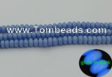 CLU121 15.5 inches 5*8mm rondelle blue luminous stone beads