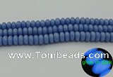 CLU122 15.5 inches 6*10mm rondelle blue luminous stone beads