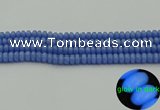 CLU125 15.5 inches 4*6mm rondelle blue luminous stone beads