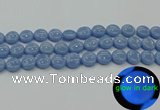 CLU132 15.5 inches 12mm flat round blue luminous stone beads