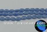 CLU141 15.5 inches 10*14mm oval blue luminous stone beads