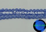 CLU171 15.5 inches 10mm flat round blue luminous stone beads