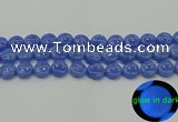 CLU172 15.5 inches 12mm flat round blue luminous stone beads