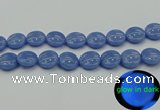 CLU175 15.5 inches 18mm flat round blue luminous stone beads