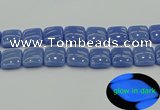 CLU196 15.5 inches 20*20mm square blue luminous stone beads