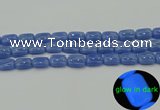 CLU201 15.5 inches 10*14mm rectangle blue luminous stone beads