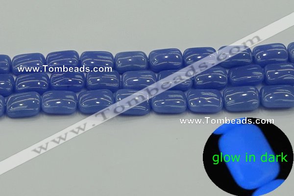 CLU203 15.5 inches 13*18mm rectangle blue luminous stone beads