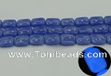 CLU204 15.5 inches 15*20mm rectangle blue luminous stone beads