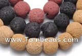 CLV07 14 inch 13mm ball shape natural lava loose beads wholesale