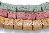 CLV09 14 inches 10mm cubic natural lava loose beads wholesale