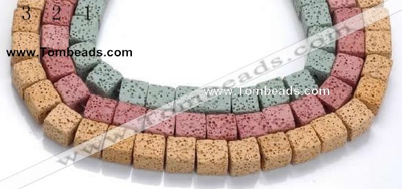 CLV09 14 inches 10mm cubic natural lava loose beads wholesale